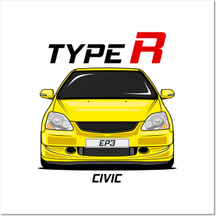 Civic EP3 Type R Yellow Posters and Art